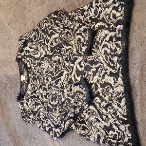 Chico's Eyelash Sweater Black/White XL/3